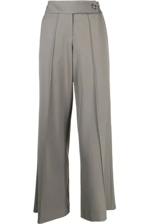 0711 Seamed wide-leg trousers