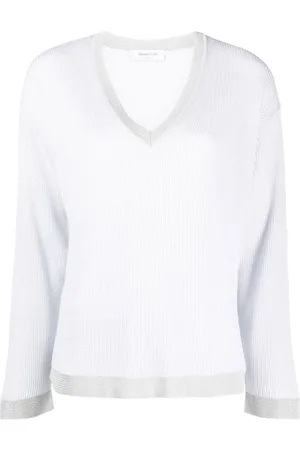 Fabiana Filippi Glitter-detail V-neck sweater