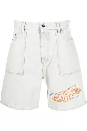 OFF-WHITE Embroidered-logo denim shorts