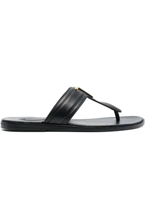 Tom Ford Logo-plaque leather flip flops