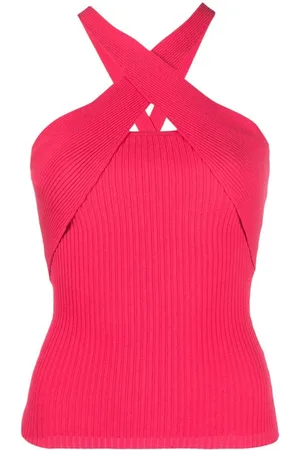 Msgm Ribbed-knit halterneck top