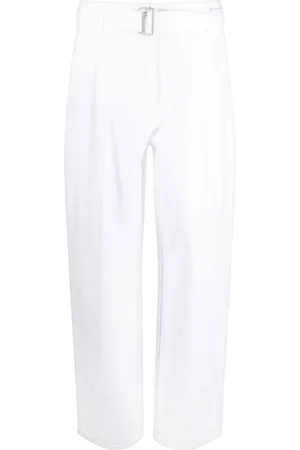 Serafini Belted cotton gabardine trousers