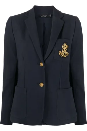 Ralph Lauren Embroidered-logo single-breasted blazer