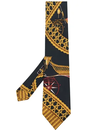 Hermès Men Neckties - 2010s pre-owned Carriage-print silk tie