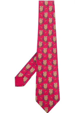 Hermès 2000s pre-owned owl-print silk tie