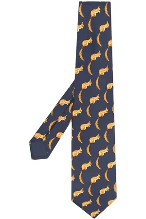 Hermès 2000s pre-owned squirrel-print silk tie