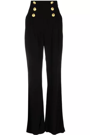 Balmain Button-embellished high-rise trousers