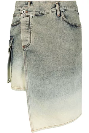 OFF-WHITE Asymmetric denim skirt