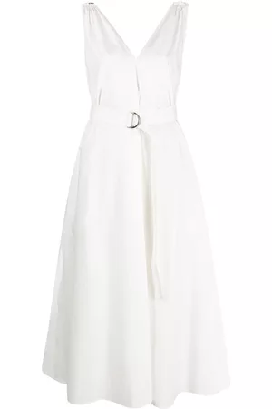 Brunello Cucinelli Belted V-neck dress
