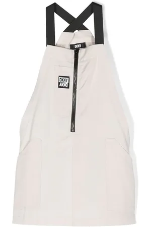 DKNY Logo-patch pinafore dress