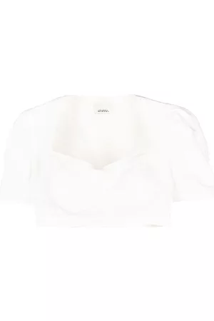 Marant Etoile Cropped puff-sleeve top