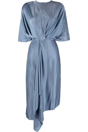 Victoria Beckham Gathered-detail short-sleeve dress