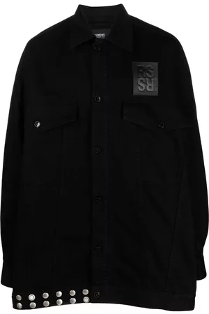 RAF SIMONS Fringe-detail denim jacket