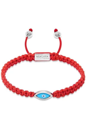 Nialaya Men Bracelets - Evil Eye string bracelet