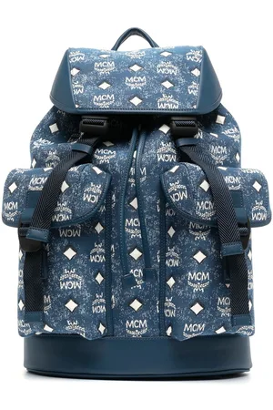 MCM Men Rucksacks - Medium Brandenburg Denim backpack