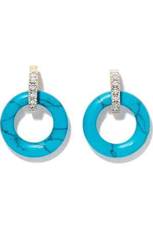 Mateo 14kt yellow diamond and turquoise drop earrings