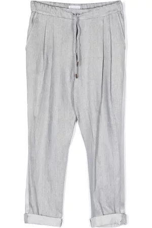 Brunello Cucinelli Pleat detail linen/flax trousers