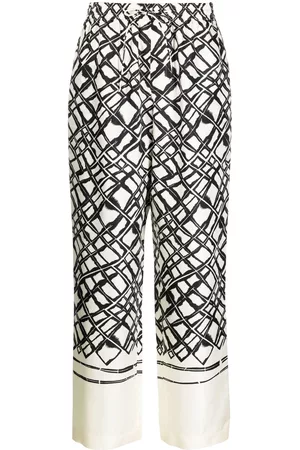 Rohe Diamond-print silk wide trousers