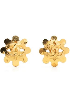 Chanel Pre-Owned Women Earrings - 1994 logo flower clip-on earrings
