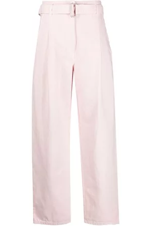 Serafini Belted cotton gabardine trousers