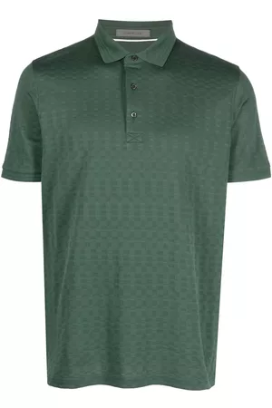 corneliani Men Polo Shirts - Checkerboard short-sleeve polo shirt