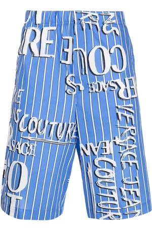 VERSACE Logo-print cotton shorts