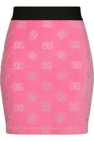 Dolce & Gabbana DG-logo flocked miniskirt