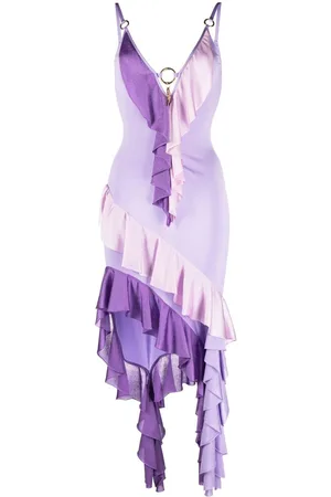 Roberto Cavalli Ruffle-detailed asymmetric dress