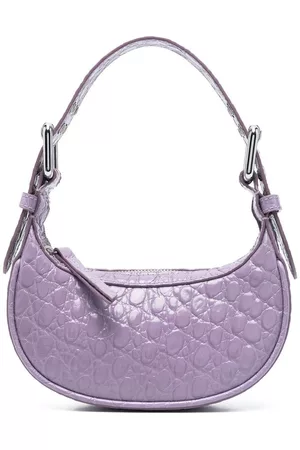 Mini rachel lilac circular croco embossed leather bag