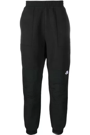 Black Panelled fleece and shell track pants