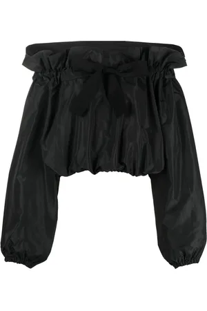 Patou Grosgrain-tie puff-sleeve top