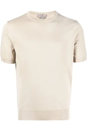 CANALI Fine-knit short-sleeved top
