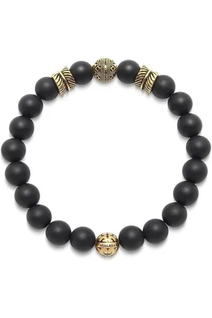 Nialaya Men Bracelets - Feather Bead bracelet