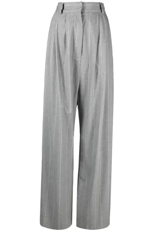 Ioana Ciolacu Wide-leg pinstripe-print trousers