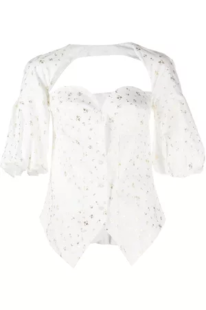 Rosie Assoulin Floral-print sweetheart neck blouse
