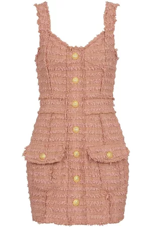 Balmain Tweed frayed-trim dress