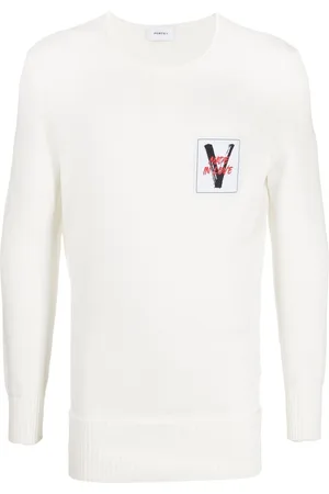 Ports V Logo-patch long-sleeve jumper