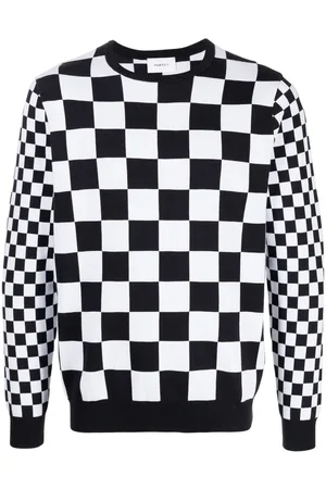 Ports V Checkerboard-print knit jumper