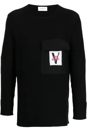 Ports V Logo-patch crew-neck jumper