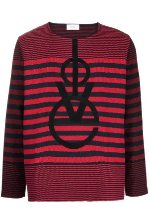 Ports V Embroidered-logo stripe-print T-shirt
