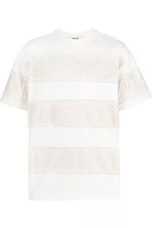 Msgm Mesh-panel short-sleeved T-shirt