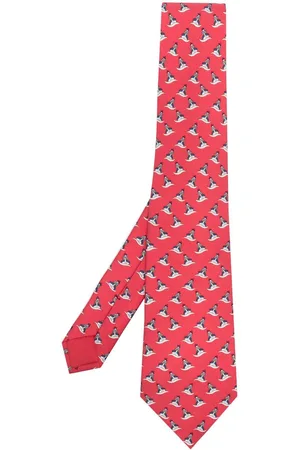 Hermès Men Accessories - 2000s pre-owned ship print silk necktie