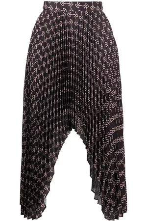 Rokh Monogram-print asymmetric skirt