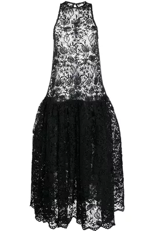 Ioana Ciolacu Sheer pattern-lace gown