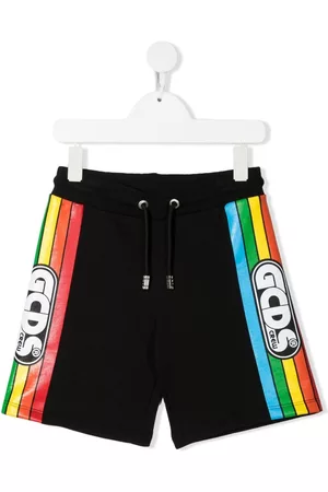 GCDS Logo-tape cotton shorts