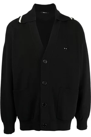 SONGZIO V-neck logo-patch cardigan