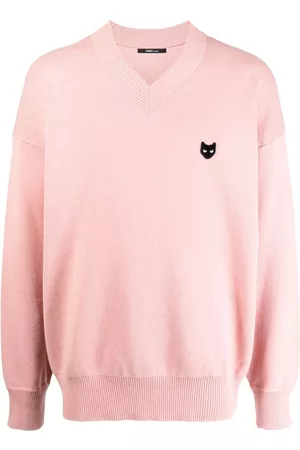 SONGZIO Panther-patch V-neck jumper