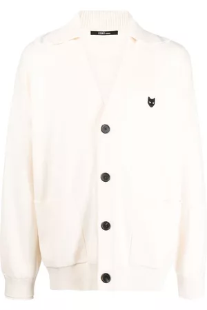 SONGZIO V-neck logo-patch cardigan