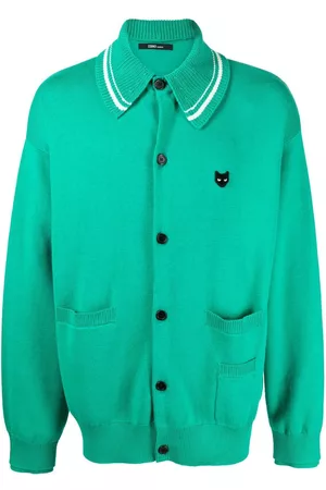 SONGZIO Logo-patch crew-neck cardigan