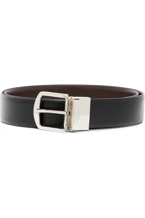 CANALI Logo-engraved leather belt